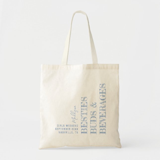 Tote Bag Voyage Filles Besoins Personnalisés Buds Boissons (Devant)