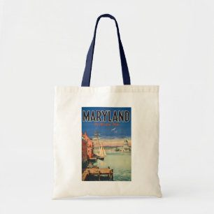 Tote Bag Voyage Illustration Picturale Maryland Annapolis