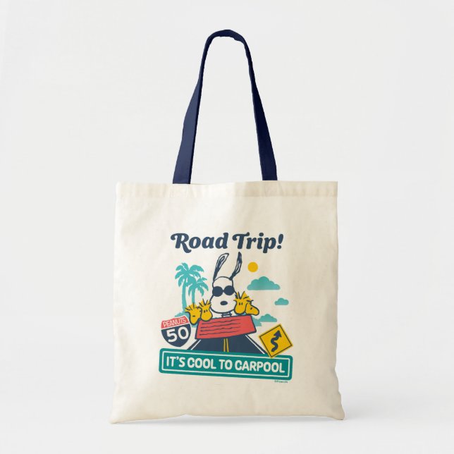 Tote Bag Voyage sur route | cacahuètes C'est Cool au covoit (Devant)