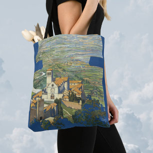 Tote Bag Voyage vintage Assise Italie Basilique Francesco