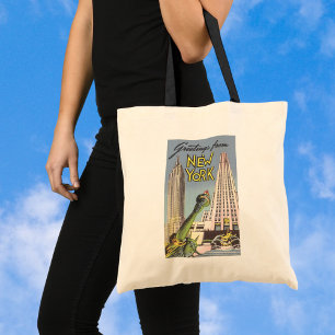Tote Bag Voyage Vintage, Monuments Célèbres de New York
