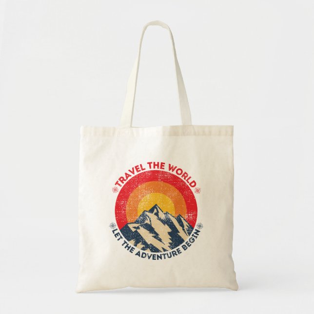 Tote Bag voyager dans le monde laisser l'aventure commencer (Devant)