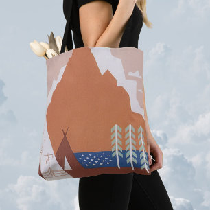 Tote Bag Voyez l'Amérique Bienvenue au Montana, Voyage Anci