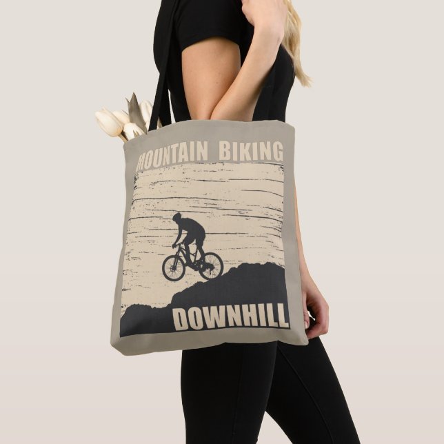 Tote Bag VTT Downhill Vélo de Montagne (De près)