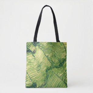 Tote Bag Vue aérienne du champ vert