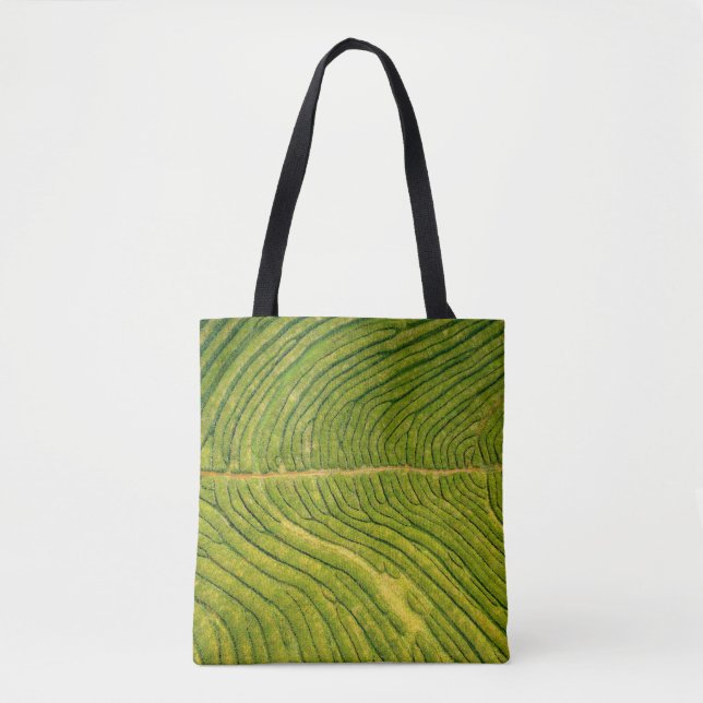Tote Bag Vue aérienne du champ vert ouvert (Devant)