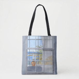 Tote Bag Vue de la fenêtre du chalet de Monhegan