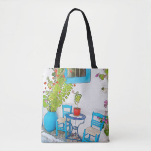 Tote Bag Vue de rue aquarelle