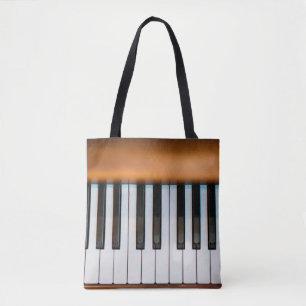 Tote Bag Vue du haut du piano à touches vintages. abstrait,