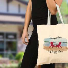 Tote Bag Vue personnalisée sur le lac "Mon endroit heureux