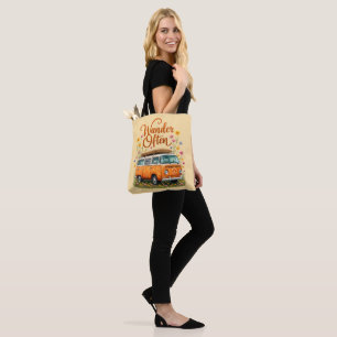 Tote Bag Wander Souvent - Retro Camper Van Floral Fourre-to