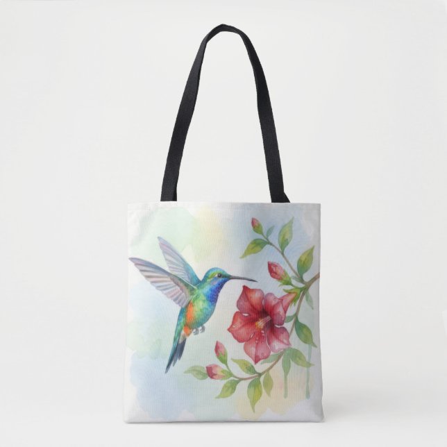 Tote Bag Watercolor Small Hummingbird (Devant)
