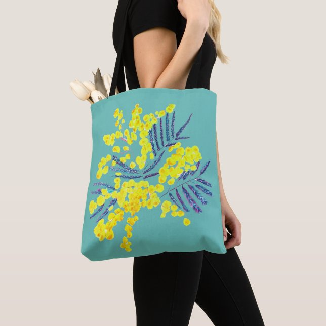 Tote Bag Wattle Mimosa fleurie jaune Australie (De près)