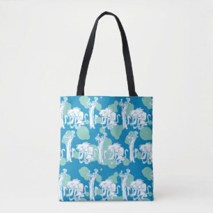 Tote Bag Weasel & Baboon Blue Character Pattern
