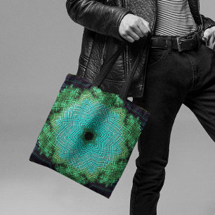 Tote Bag Weaver Mandala bleu et vert