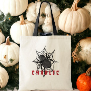 Tote Bag Web personnalisé Halloween Trick ou Treat Spider