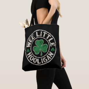 Tote Bag Wee Little Hooligan Shamrock St Patrick's Day