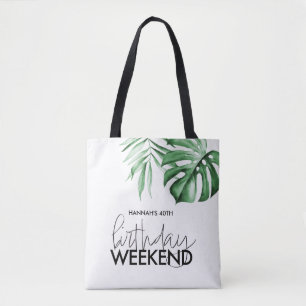 Tote Bag Week-end d'anniversaire tropical Fourre-tout perso