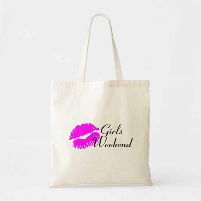 Tote Bag Week-end de filles (noir de baiser) (Devant)
