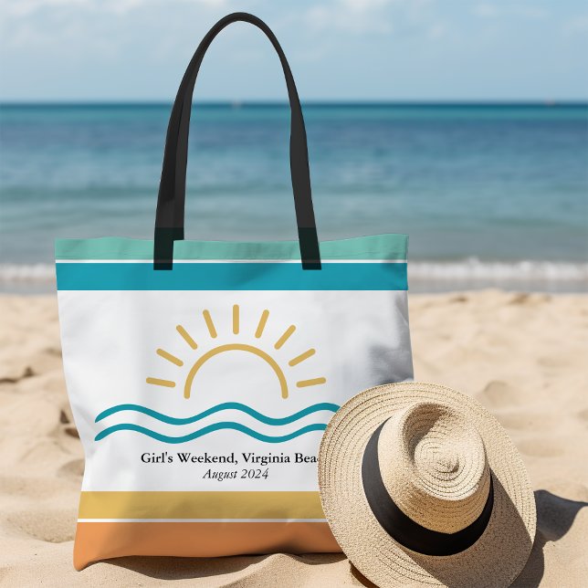 Tote Bag Week-end des filles Ocean Waves personnalisées (Créateur téléchargé)