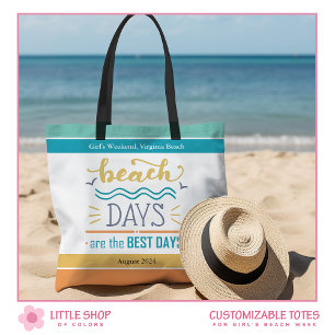 Tote Bag Week-end personnalisé pour filles au bord de la me