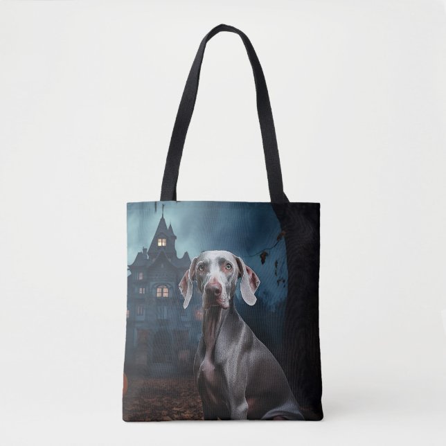 Tote Bag Weimaraner Halloween effroi (Devant)