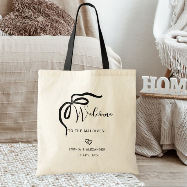 Tote Bag Welcome bag for destination wedding, ribbon (Créateur téléchargé)