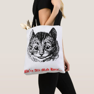 Tote Bag We're All Mad Here - Cheshire Cat Wonderland 