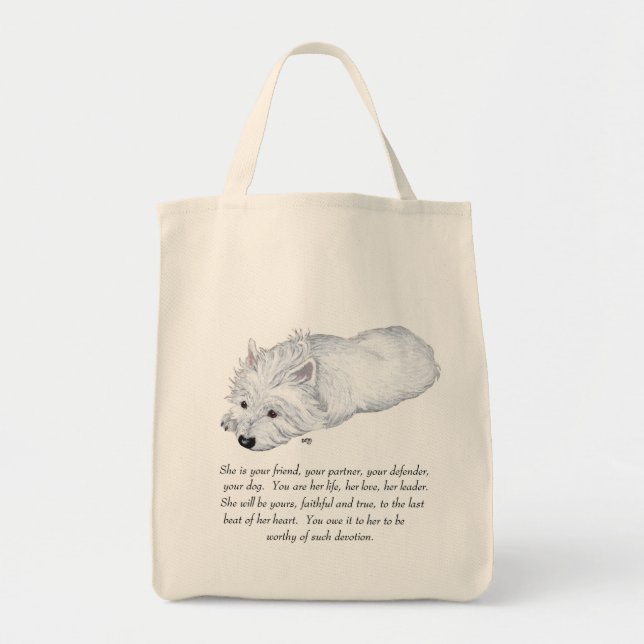 Tote Bag West Highland White Terrier Keepsakland (Devant)