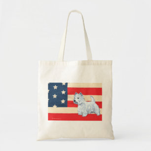Tote Bag West Highland White Terrier patriotique