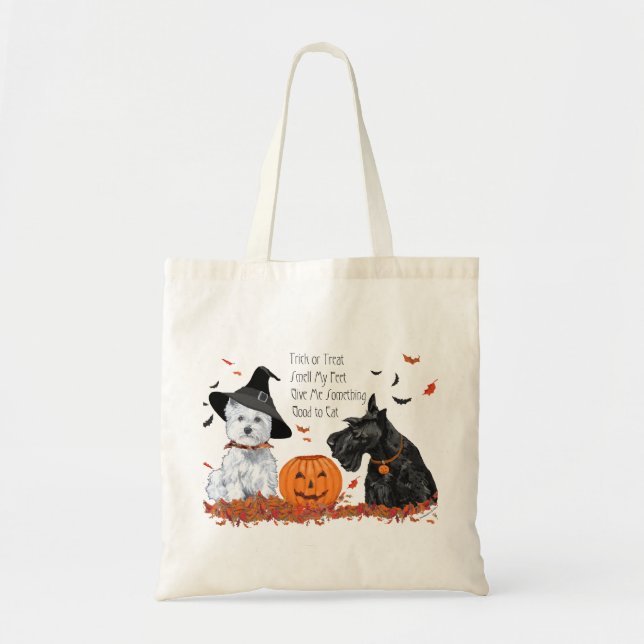 Tote Bag Westie et Ecosse Halloween (Devant)
