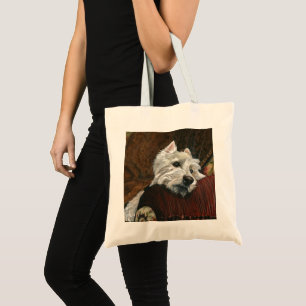 Tote Bag Westie sur canapé