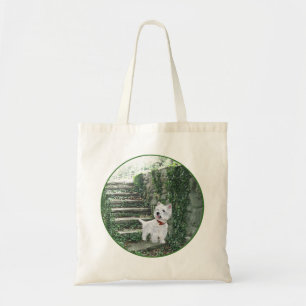 Tote Bag Westie sur les marches de lierre