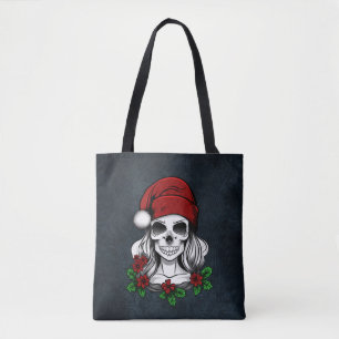 Tote Bag Whimsical gothique Père Noël Crâne Noël