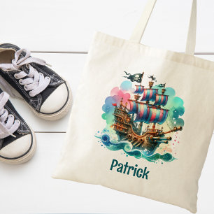 Tote Bag Whimsical Pirate Ship