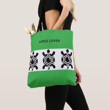 Whimsical Turtle Tote – Vibrant Green Canvas Bag