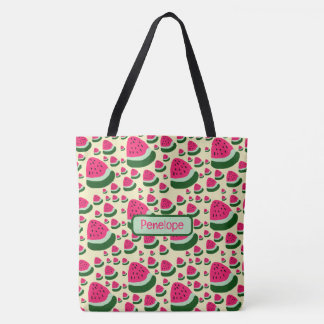 Tote Bag Whimsical Watermelons Cute Summer Fruit Pattern 