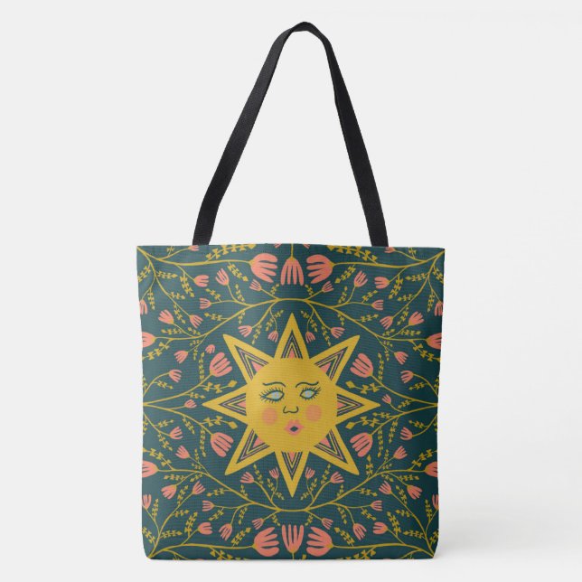 Tote Bag Whimssine Sunshine & Vines Boho Motif (Devant)