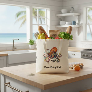 Tote Bag Whimsy océanique : pieuvre colorée