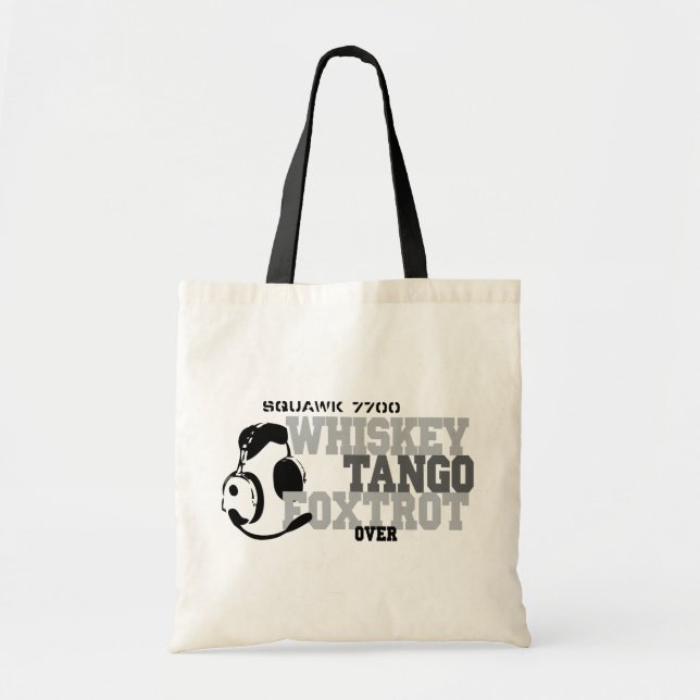 Tote Bag Whiskey Tango Foxtrot - Humour de l'aviation (Devant)