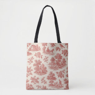 Tote Bag Whispers of the Countryside - Motif de Toile Rouge