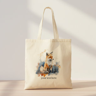 Tote Bag Whispers of the Wild Fox in Watercolor, personnali