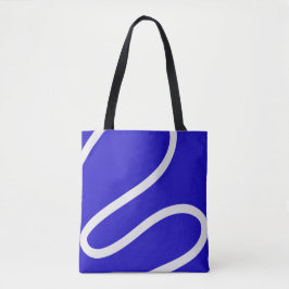 Tote Bag – White Lines on Blue Tasche