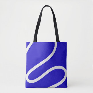 Tote Bag – White Lines on Blue Tasche