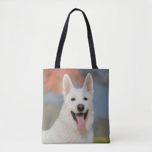 Tote Bag White Swiss Shepherd Chien Photo : Cute Furry Frie