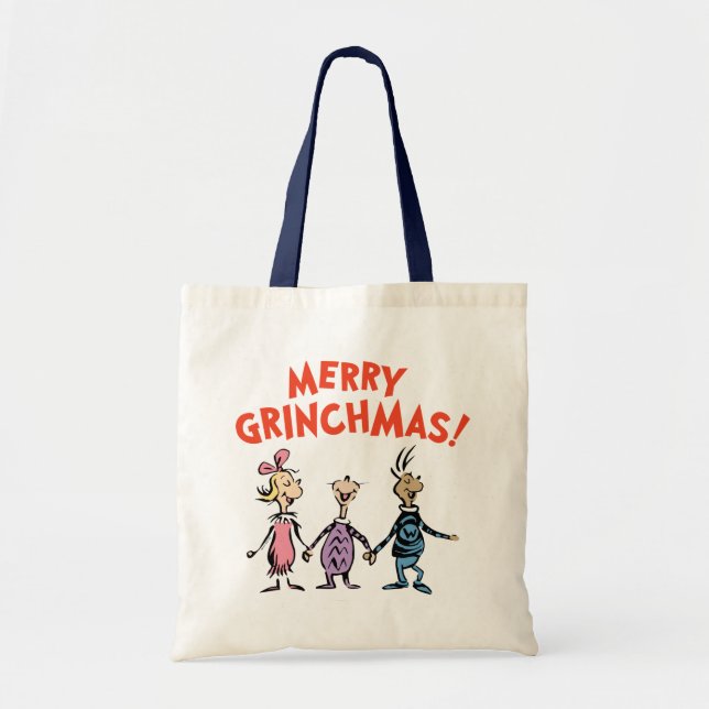 Tote Bag Whos Holding Hands Merry Grinchmas (Devant)