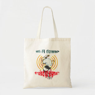 Tote Bag Wi-Fi vers le bas ? Un cerveau ou un signal ? Wi-F