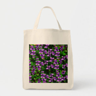 Tote Bag WI State Flower Wood Violet Mosaic