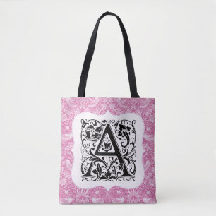 Tote Bag William Morris Alphabet Strawberry Thief Rose