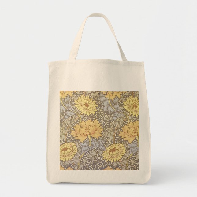 Tote Bag William Morris Chrysanthemum Fleurs maman (Devant)